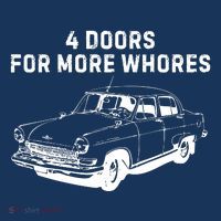4 Doors For More Whores Funny Muscle Car Button thumb 1