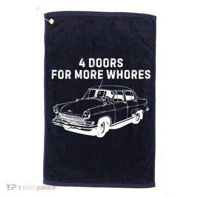 4 Doors For More Whores Funny Muscle Car Golf Towel