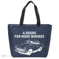 4 Doors For More Whores Funny Muscle Car Tote Bag thumb 0