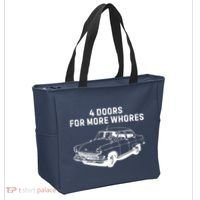 4 Doors For More Whores Funny Muscle Car Tote Bag thumb 2