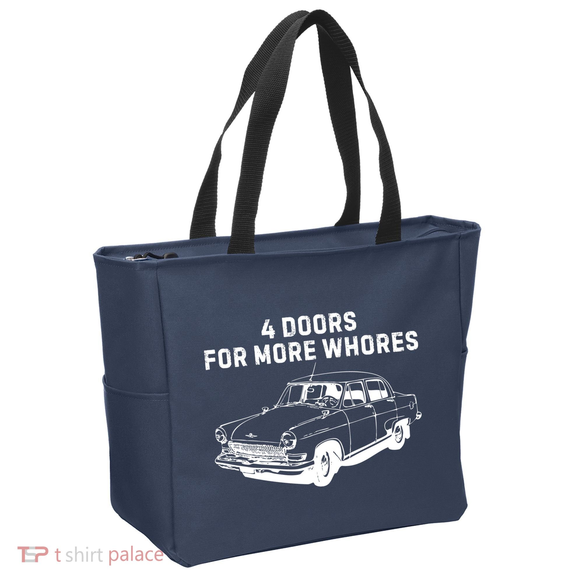 4 Doors For More Whores Funny Muscle Car Tote Bag