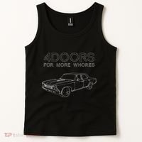 4 Doors For More Whores Funny Muscle Car Tank Top thumb 2