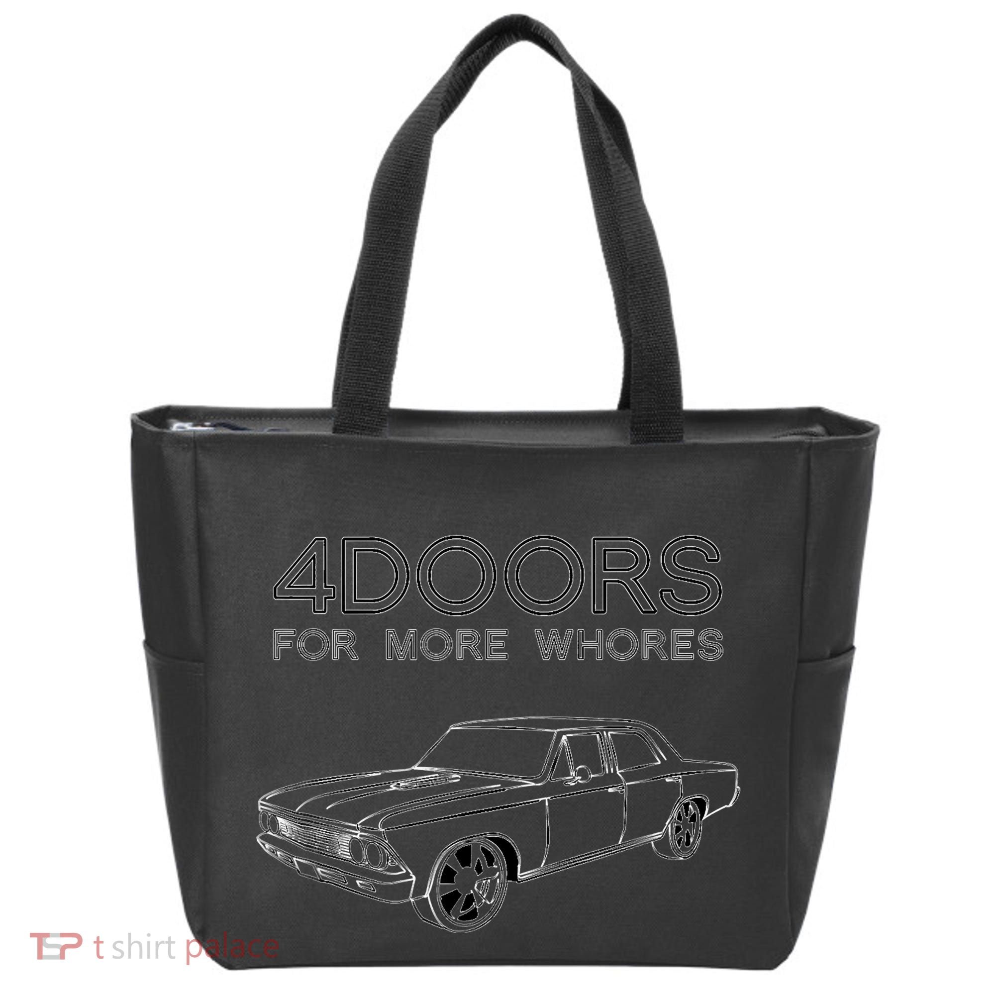 4 Doors For More Whores Funny Muscle Car Tote Bag