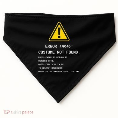 404 Error Costume Not Found Nerdy Geek Funny Computer USA-Made Doggie Bandana