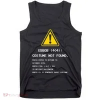 404 Error Costume Not Found Nerdy Geek Funny Computer Tank Top thumb 0