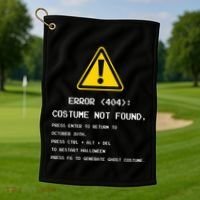 404 Error Costume Not Found Nerdy Geek Funny Computer Golf Towel thumb 1