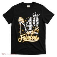 40 & Fabulous 40 Years Old 40th Birthday Diamond Crown Shoes T-Shirt thumb 0