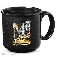 40 & Fabulous 40 Years Old 40th Birthday Diamond Crown Shoes 15oz Campfire Ceramic Mug thumb 0