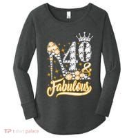 40 & Fabulous 40 Years Old 40th Birthday Diamond Crown Shoes Women's Perfect Tri Tunic Long Sleeve Shirt thumb 0