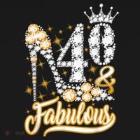40 & Fabulous 40 Years Old 40th Birthday Diamond Crown Shoes Women's Hoodie thumb 2
