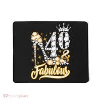 40 & Fabulous 40 Years Old 40th Birthday Diamond Crown Shoes Mousepad thumb 0