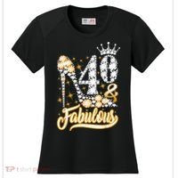 40 & Fabulous 40 Years Old 40th Birthday Diamond Crown Shoes Women's Cooling Performance Crew T-Shirt thumb 0