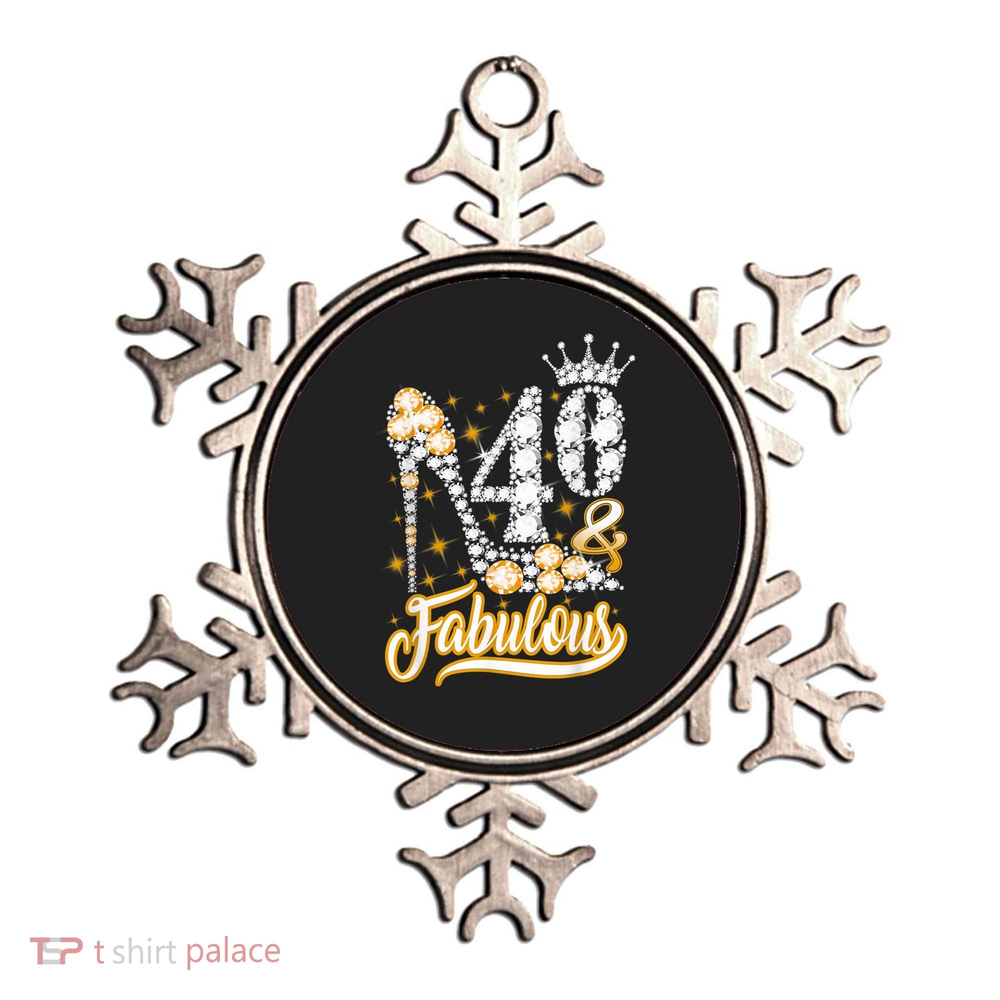 40 & Fabulous 40 Years Old 40th Birthday Diamond Crown Shoes Ornament