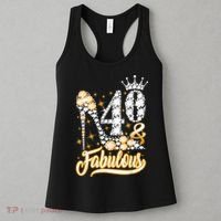 40 & Fabulous 40 Years Old 40th Birthday Diamond Crown Shoes Women's Tank Top thumb 3