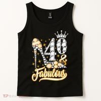 40 & Fabulous 40 Years Old 40th Birthday Diamond Crown Shoes Tank Top thumb 2
