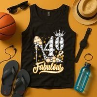 40 & Fabulous 40 Years Old 40th Birthday Diamond Crown Shoes Tank Top thumb 4