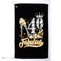 40 & Fabulous 40 Years Old 40th Birthday Diamond Crown Shoes Golf Towel thumb 0