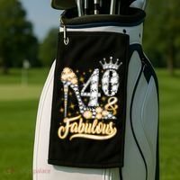 40 & Fabulous 40 Years Old 40th Birthday Diamond Crown Shoes Golf Towel thumb 2