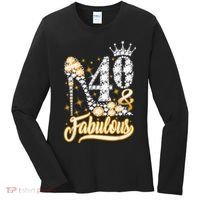 40 & Fabulous 40 Years Old 40th Birthday Diamond Crown Shoes Women's Long Sleeve Shirt thumb 0