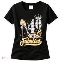 40 & Fabulous 40 Years Old 40th Birthday Diamond Crown Shoes Women's T-Shirt thumb 0
