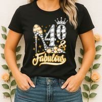 40 & Fabulous 40 Years Old 40th Birthday Diamond Crown Shoes Women's T-Shirt thumb 2