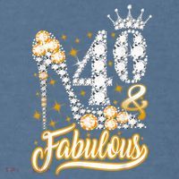 40 & Fabulous 40 Years Old 40th Birthday Diamond Crown Shoes Comfort Colors Garment-Dyed Hooded Sweatshirt thumb 2