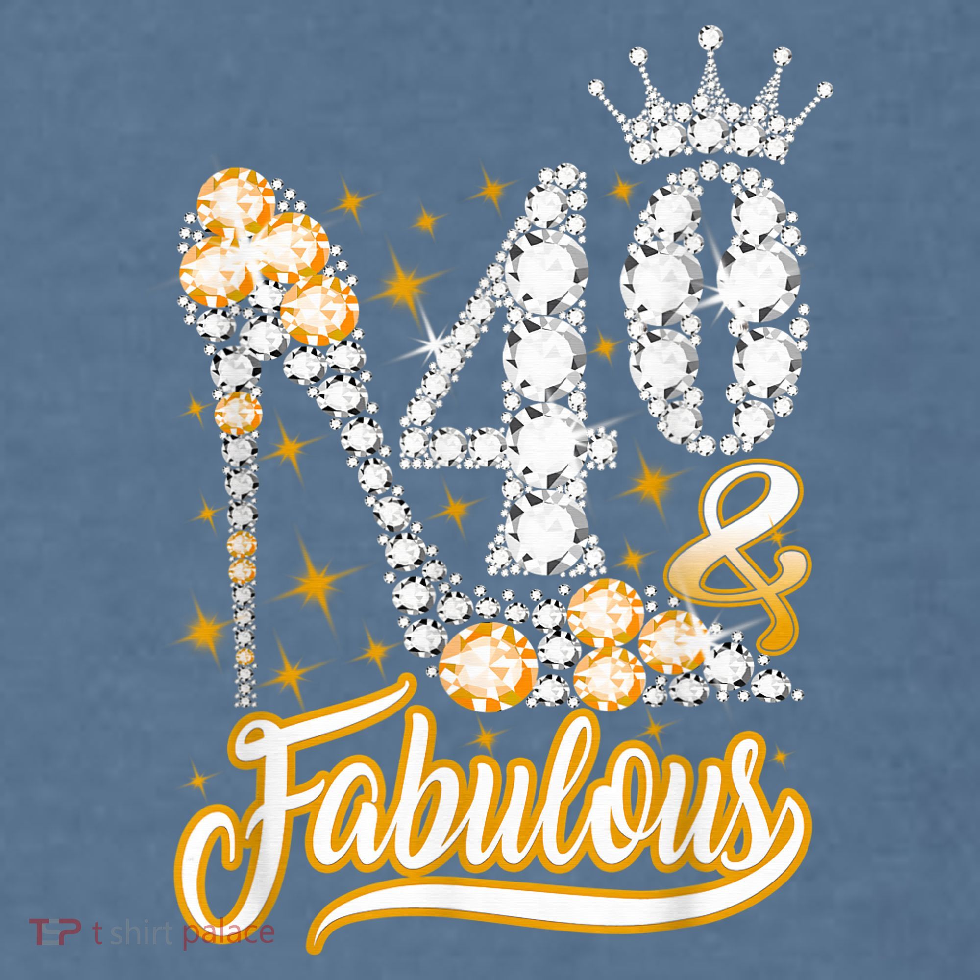 40 & Fabulous 40 Years Old 40th Birthday Diamond Crown Shoes Comfort Colors Garment-Dyed Hooded Sweatshirt