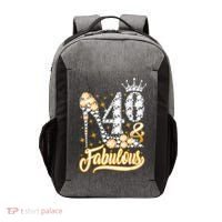 40 & Fabulous 40 Years Old 40th Birthday Diamond Crown Shoes Vector Backpack thumb 0