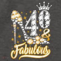 40 & Fabulous 40 Years Old 40th Birthday Diamond Crown Shoes Vector Backpack thumb 2