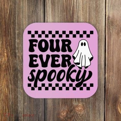 4th Fourth Birthday Four Year Old Halloween Four Ever Spooky Coaster