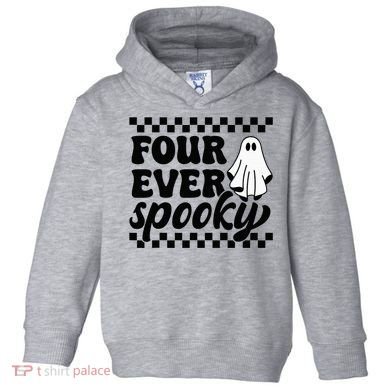 4th Fourth Birthday Four Year Old Halloween Four Ever Spooky Toddler Hoodie