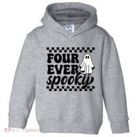 4th Fourth Birthday Four Year Old Halloween Four Ever Spooky Toddler Hoodie thumb 0