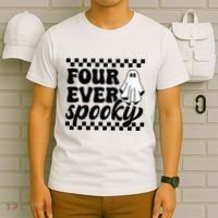 4th Fourth Birthday Four Year Old Halloween Four Ever Spooky T-Shirt thumb 6