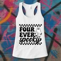 4th Fourth Birthday Four Year Old Halloween Four Ever Spooky Women's Tank Top thumb 3