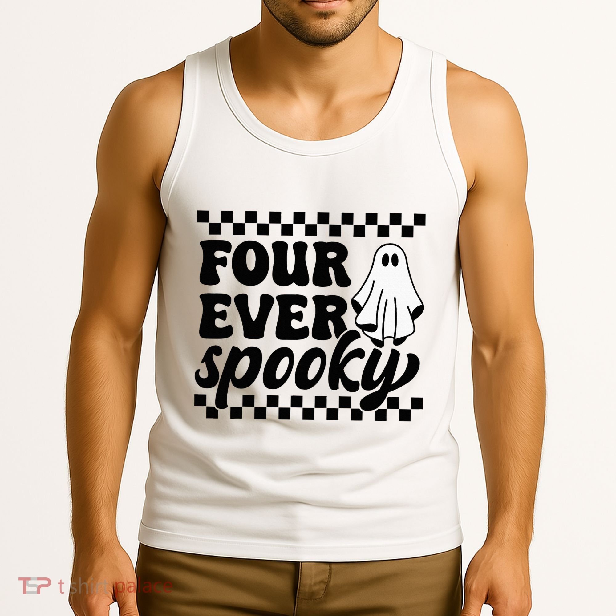 4th Fourth Birthday Four Year Old Halloween Four Ever Spooky Tank Top