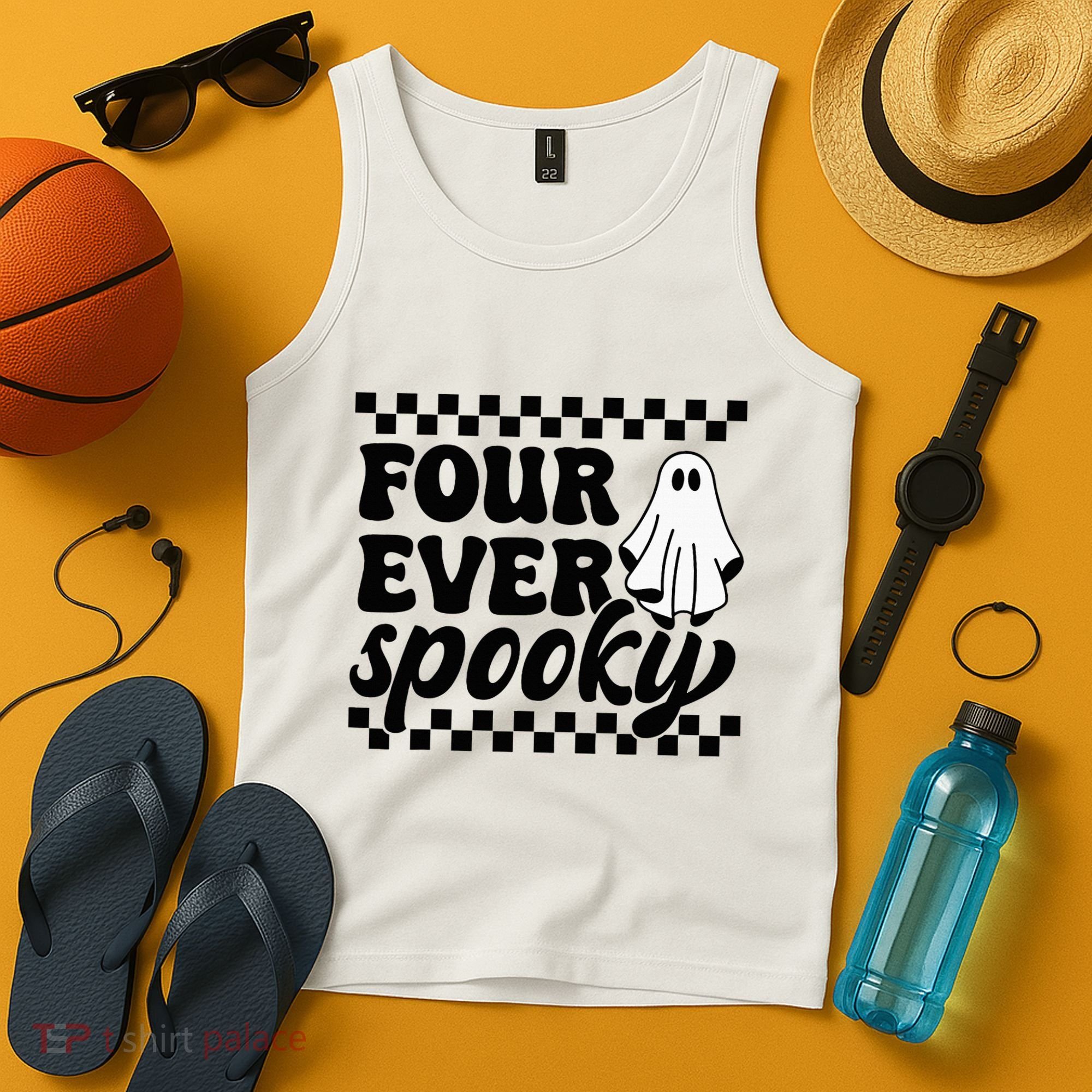 4th Fourth Birthday Four Year Old Halloween Four Ever Spooky Tank Top