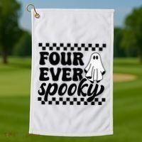 4th Fourth Birthday Four Year Old Halloween Four Ever Spooky Golf Towel thumb 1