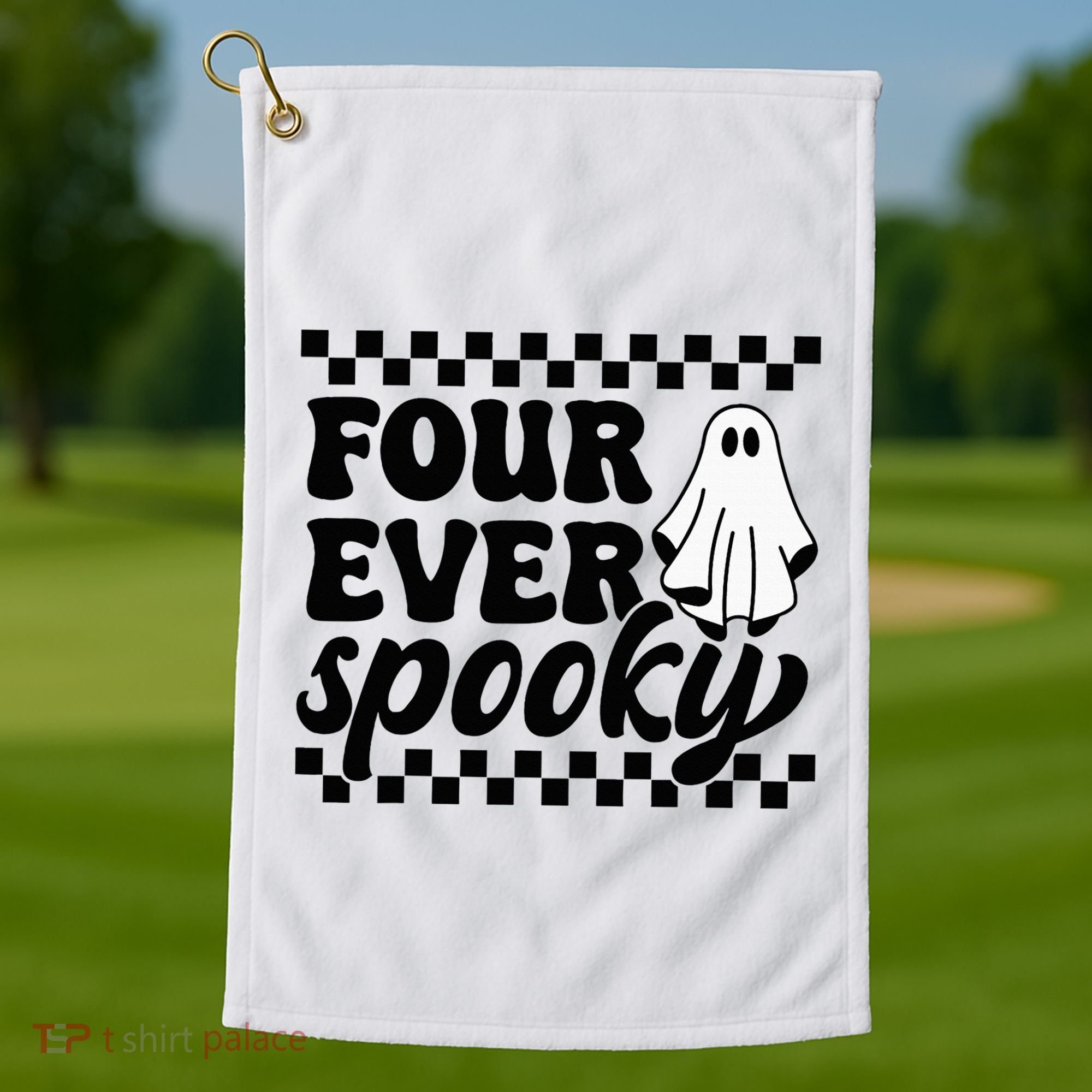4th Fourth Birthday Four Year Old Halloween Four Ever Spooky Golf Towel