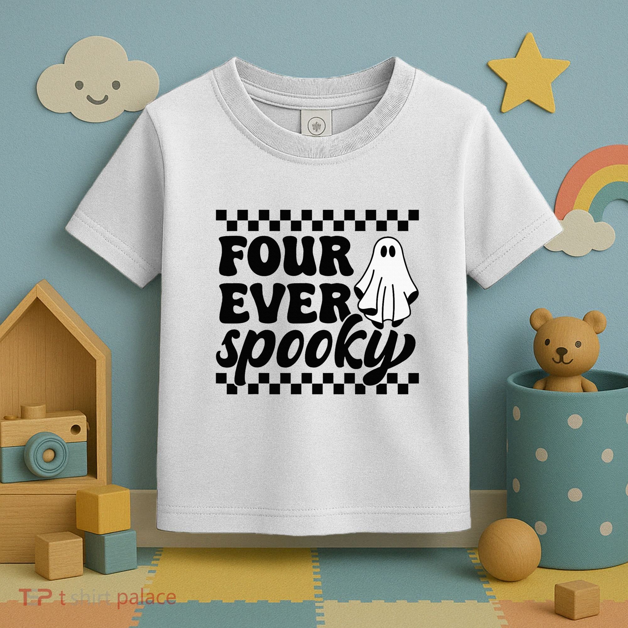 4th Fourth Birthday Four Year Old Halloween Four Ever Spooky Toddler T-Shirt
