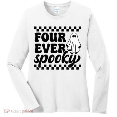 4th Fourth Birthday Four Year Old Halloween Four Ever Spooky Women's Long Sleeve Shirt