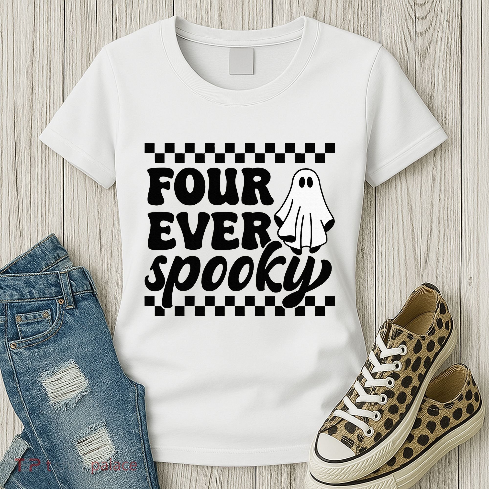 4th Fourth Birthday Four Year Old Halloween Four Ever Spooky Women's T-Shirt