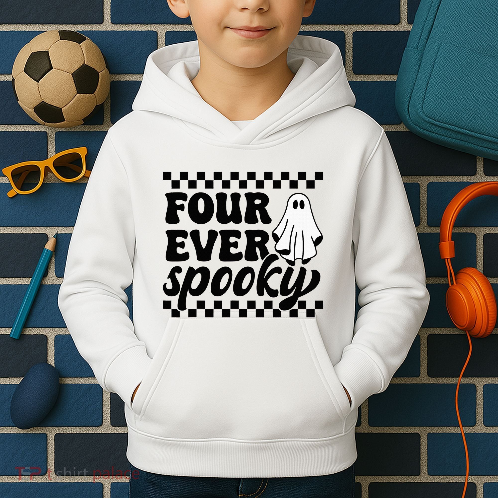 4th Fourth Birthday Four Year Old Halloween Four Ever Spooky Kids Hoodie