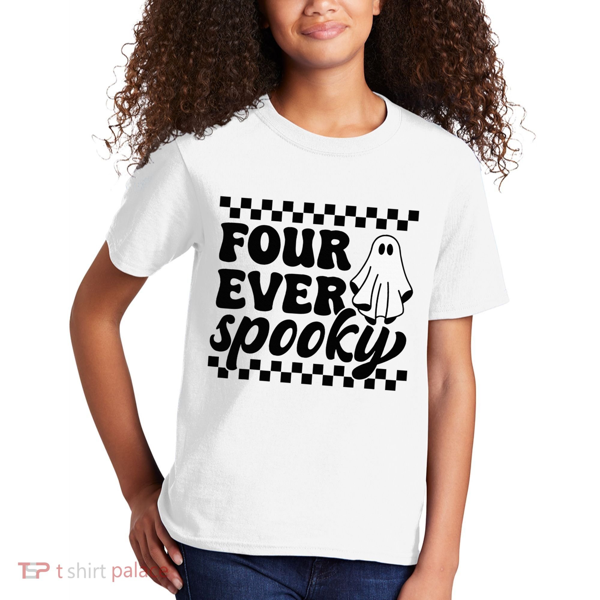 4th Fourth Birthday Four Year Old Halloween Four Ever Spooky Kids T-Shirt