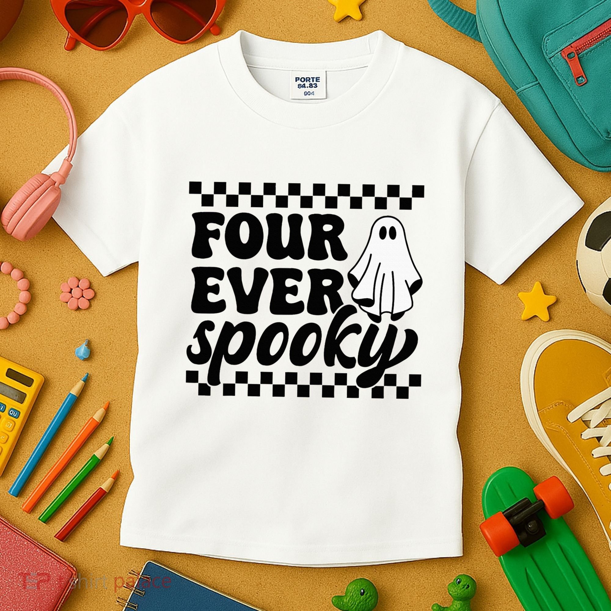 4th Fourth Birthday Four Year Old Halloween Four Ever Spooky Kids T-Shirt