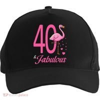 40 & Fabulous Flamingo Birthday 40th Party Celebration Five-Panel Snapback Cap thumb 0