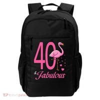 40 & Fabulous Flamingo Birthday 40th Party Celebration Backpack thumb 0