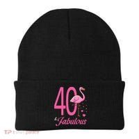 40 & Fabulous Flamingo Birthday 40th Party Celebration Beanie thumb 0