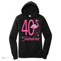 40 & Fabulous Flamingo Birthday 40th Party Celebration Women's Hoodie thumb 0