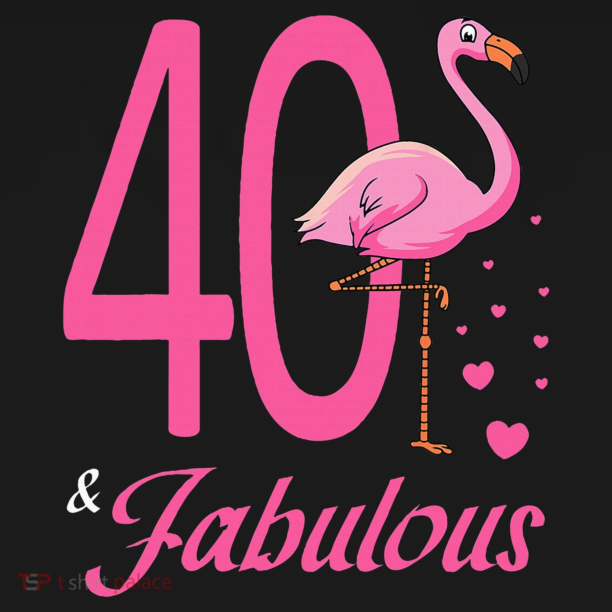 40 & Fabulous Flamingo Birthday 40th Party Celebration Women's Hoodie