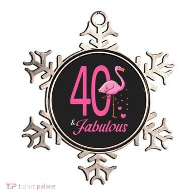 40 & Fabulous Flamingo Birthday 40th Party Celebration Ornament